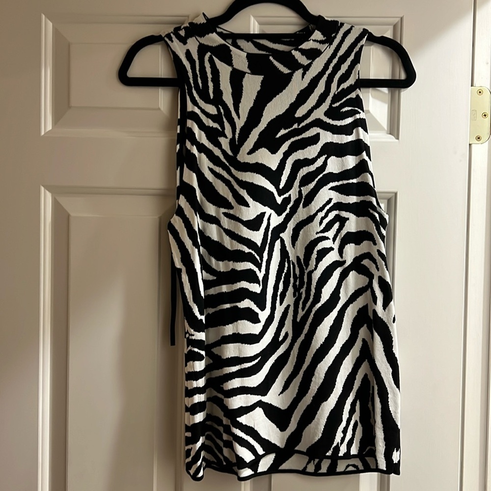 WHBM Zebra print shirt size L